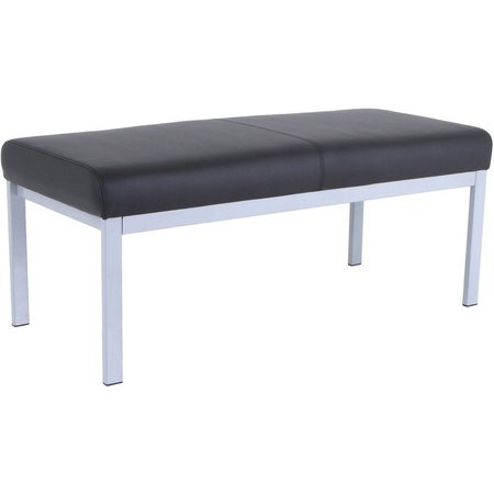 LORELL Guest Bench, Antimicrobial Vinyl, 44-5/8"x20-1/4"x18-7/8", BKSR LLR66999